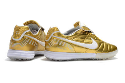 Men's Nike Tiempo Legend 7 Elite R10 TF Artificial Turf Low-Tops Football Shoes - Gold/White