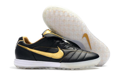 Men's Nike Tiempo Legend 7 Elite R10 TF Artificial Turf Low-Tops Football Shoes - Black/Gold/White