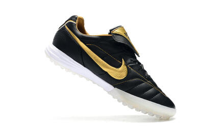 Men's Nike Tiempo Legend 7 Elite R10 TF Artificial Turf Low-Tops Football Shoes - Black/Gold/White