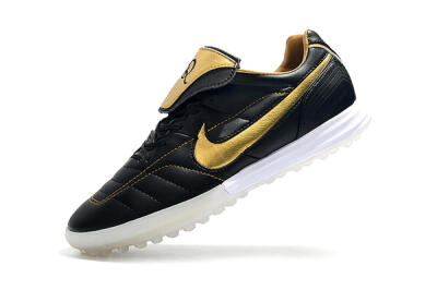 Men's Nike Tiempo Legend 7 Elite R10 TF Artificial Turf Low-Tops Football Shoes - Black/Gold/White