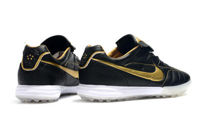 Men's Nike Tiempo Legend 7 Elite R10 TF Artificial Turf Low-Tops Football Shoes - Black/Gold/White
