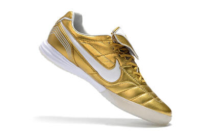Men's Nike Tiempo Legend 7 Elite R10 IC Indoor & Futsal Low-Tops Football Shoes - Gold/White