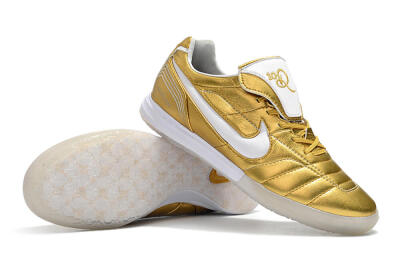Men's Nike Tiempo Legend 7 Elite R10 IC Indoor & Futsal Low-Tops Football Shoes - Gold/White