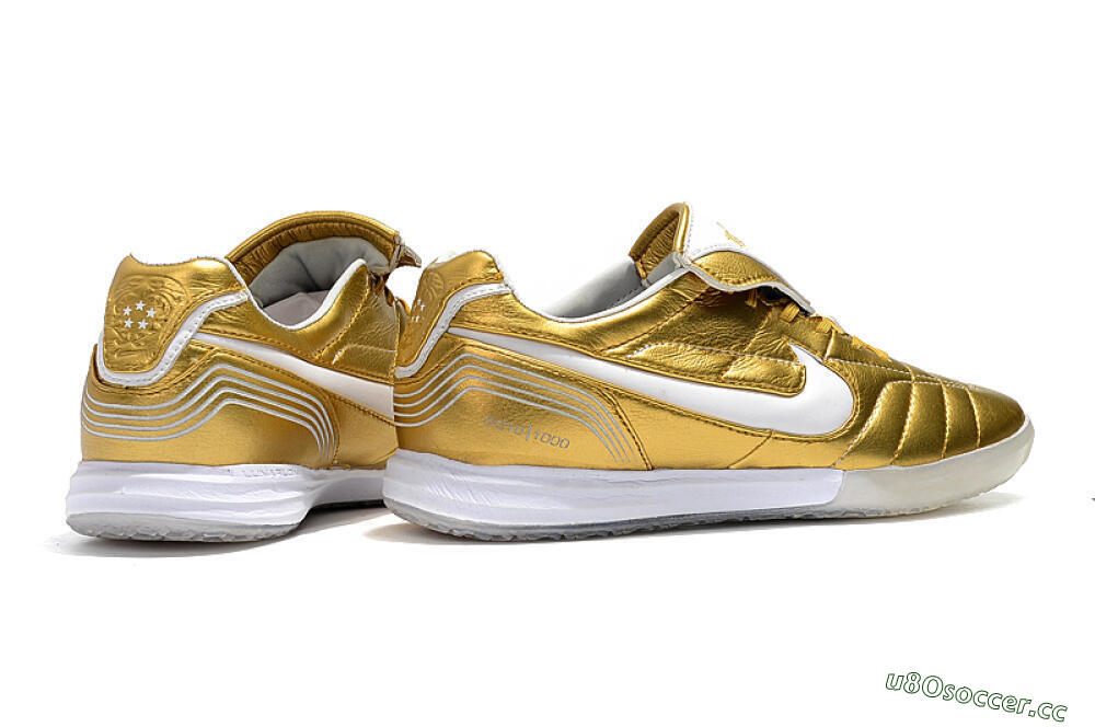 Men's Nike Tiempo Legend 7 Elite R10 IC Indoor & Futsal Low-Tops Football Shoes - Gold/White 9