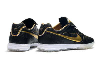 Men's Nike Tiempo Legend 7 Elite R10 IC Indoor & Futsal Low-Tops Football Shoes - Black/Gold/White