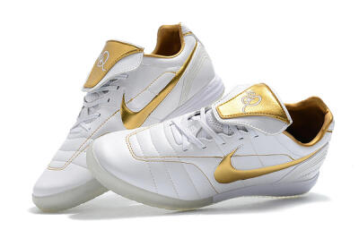 Men's Nike Tiempo Legend 7 Elite R10 IC Indoor & Futsal Low-Tops Football Shoes - White/Gold