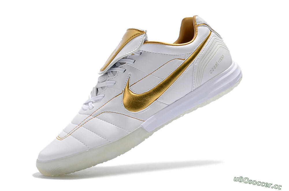 Men's Nike Tiempo Legend 7 Elite R10 IC Indoor & Futsal Low-Tops Football Shoes - White/Gold 8