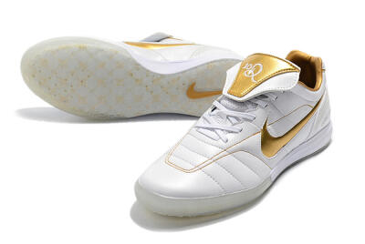 Men's Nike Tiempo Legend 7 Elite R10 IC Indoor & Futsal Low-Tops Football Shoes - White/Gold