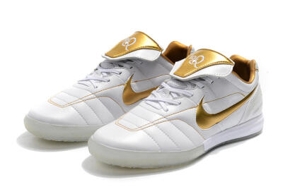 Men's Nike Tiempo Legend 7 Elite R10 IC Indoor & Futsal Low-Tops Football Shoes - White/Gold