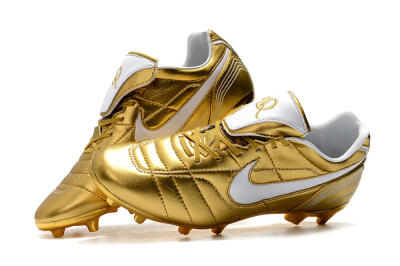 Men's Nike Tiempo Legend 7 Elite R10 FG Firm Ground Low-Tops Football Boots - Gold/White