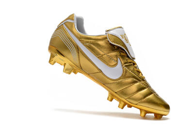 Men's Nike Tiempo Legend 7 Elite R10 FG Firm Ground Low-Tops Football Boots - Gold/White