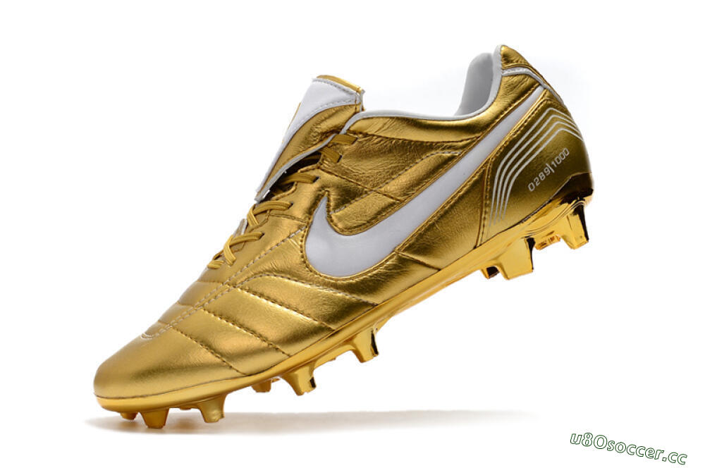 Men's Nike Tiempo Legend 7 Elite R10 FG Firm Ground Low-Tops Football Boots - Gold/White 8