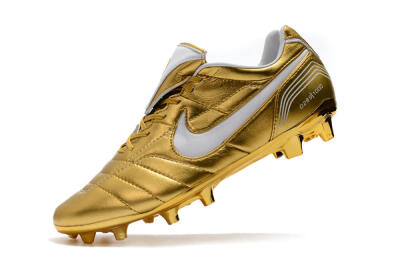 Men's Nike Tiempo Legend 7 Elite R10 FG Firm Ground Low-Tops Football Boots - Gold/White