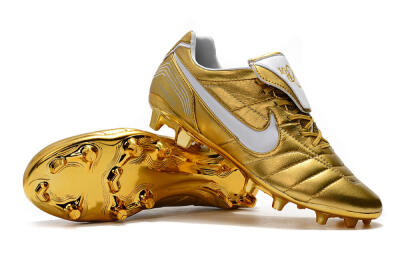 Men's Nike Tiempo Legend 7 Elite R10 FG Firm Ground Low-Tops Football Boots - Gold/White