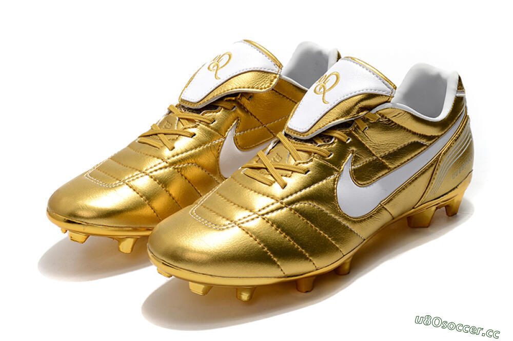 Men's Nike Tiempo Legend 7 Elite R10 FG Firm Ground Low-Tops Football Boots - Gold/White 5
