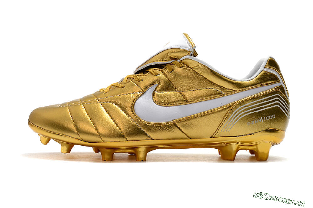 Men's Nike Tiempo Legend 7 Elite R10 FG Firm Ground Low-Tops Football Boots - Gold/White 0