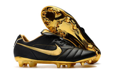 Men's Nike Tiempo Legend 7 Elite R10 FG Firm Ground Low-Tops Football Boots - Black/Gold