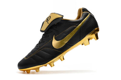 Men's Nike Tiempo Legend 7 Elite R10 FG Firm Ground Low-Tops Football Boots - Black/Gold
