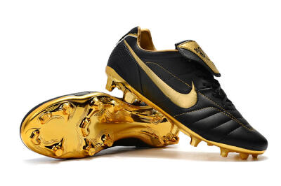 Men's Nike Tiempo Legend 7 Elite R10 FG Firm Ground Low-Tops Football Boots - Black/Gold