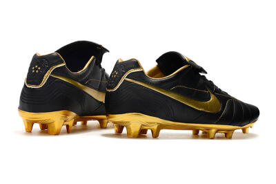 Men's Nike Tiempo Legend 7 Elite R10 FG Firm Ground Low-Tops Football Boots - Black/Gold