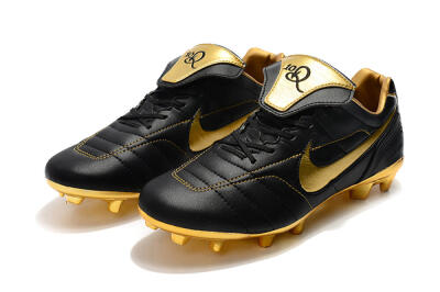Men's Nike Tiempo Legend 7 Elite R10 FG Firm Ground Low-Tops Football Boots - Black/Gold