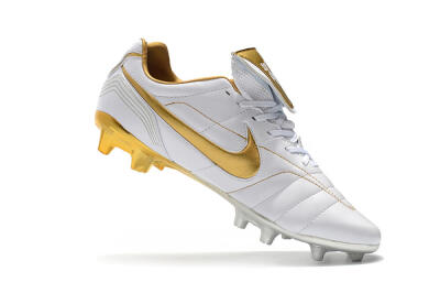 Men's Nike Tiempo Legend 7 Elite R10 FG Firm Ground Low-Tops Football Boots - White/Gold