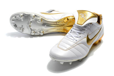 Men's Nike Tiempo Legend 7 Elite R10 FG Firm Ground Low-Tops Football Boots - White/Gold