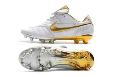 Men's Nike Tiempo Legend 7 Elite R10 FG Firm Ground Low-Tops Football Boots - White/Gold