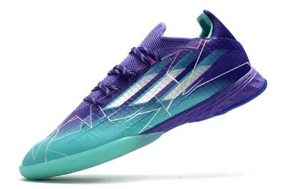 Men's Adidas X Speedflow.1 IC Indoor & Futsal Low-Tops Football Shoes - Jade/Purple/White