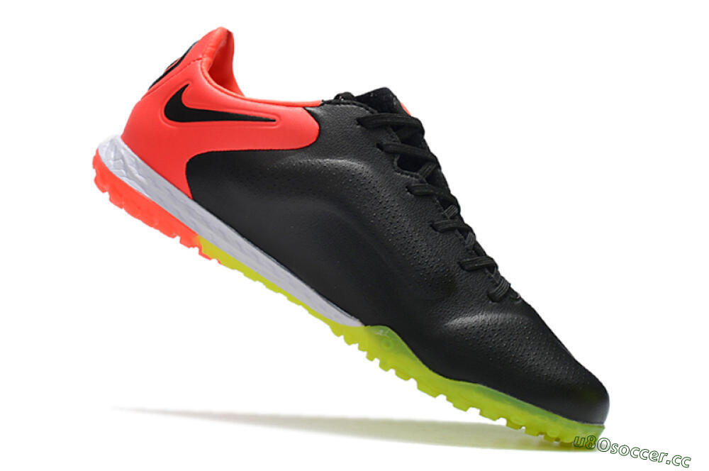 Men's Nike React Tiempo Legend 9 Pro TF Artificial Turf Low-Tops Football Shoes - Black/Yellow/Red 4