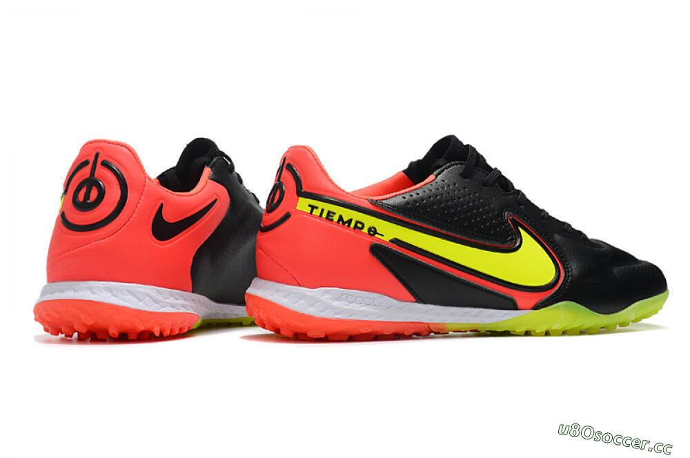 Men's Nike React Tiempo Legend 9 Pro TF Artificial Turf Low-Tops Football Shoes - Black/Yellow/Red 6