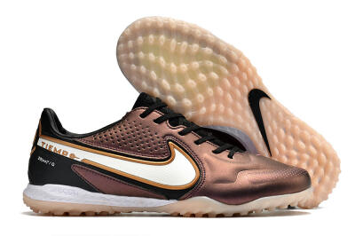 Men's Nike React Tiempo Legend 9 Pro TF Artificial Turf Low-Tops Football Shoes - Gold/White/Black