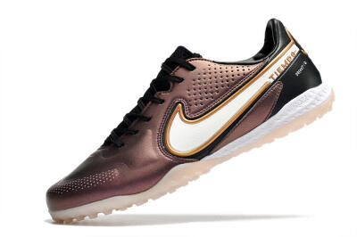Men's Nike React Tiempo Legend 9 Pro TF Artificial Turf Low-Tops Football Shoes - Gold/White/Black