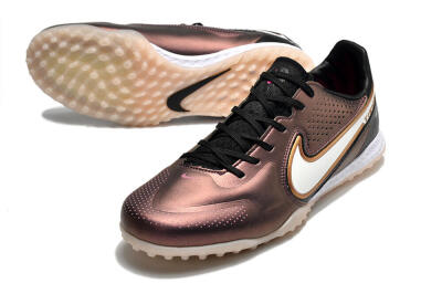 Men's Nike React Tiempo Legend 9 Pro TF Artificial Turf Low-Tops Football Shoes - Gold/White/Black