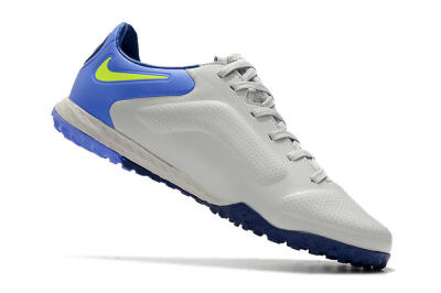 Men's Nike React Tiempo Legend 9 Pro TF Artificial Turf Low-Tops Football Shoes - Grey/Yellow/Blue