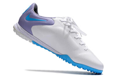 Men's Nike React Tiempo Legend 9 Pro TF Artificial Turf Low-Tops Football Shoes - White/Blue/Purple