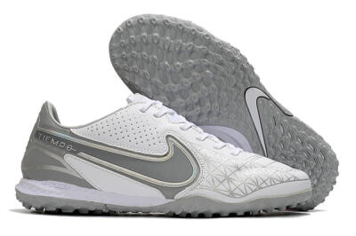 Men's Nike React Tiempo Legend 9 Pro TF Artificial Turf Low-Tops Football Shoes - Grey/White