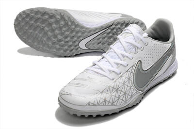 Men's Nike React Tiempo Legend 9 Pro TF Artificial Turf Low-Tops Football Shoes - Grey/White