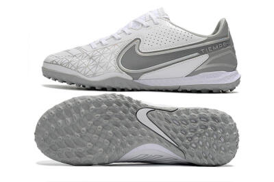 Men's Nike React Tiempo Legend 9 Pro TF Artificial Turf Low-Tops Football Shoes - Grey/White