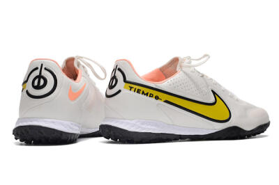 Men's Nike React Tiempo Legend 9 Pro TF Artificial Turf Low-Tops Football Shoes - White/Yellow/Black