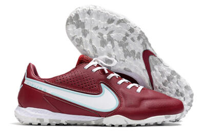 Men's Nike React Tiempo Legend 9 Pro TF Artificial Turf Low-Tops Football Shoes - Red/White/Jade