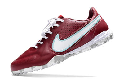 Men's Nike React Tiempo Legend 9 Pro TF Artificial Turf Low-Tops Football Shoes - Red/White/Jade
