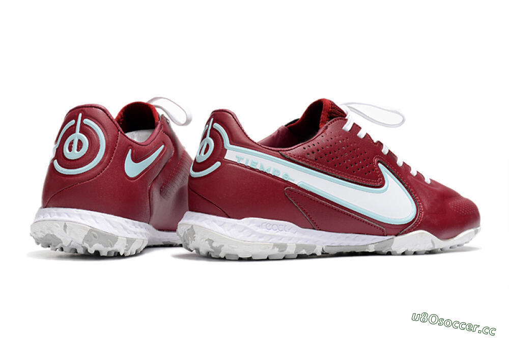 Men's Nike React Tiempo Legend 9 Pro TF Artificial Turf Low-Tops Football Shoes - Red/White/Jade 6
