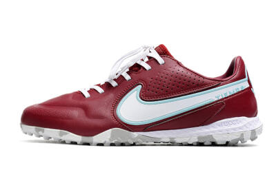 Men's Nike React Tiempo Legend 9 Pro TF Artificial Turf Low-Tops Football Shoes - Red/White/Jade