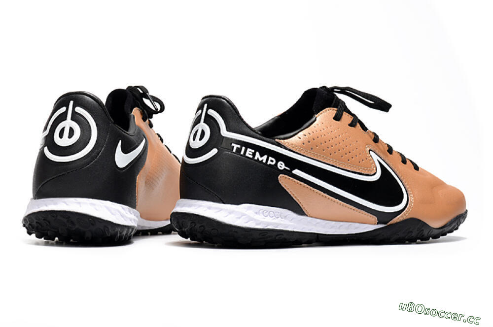 Men's Nike React Tiempo Legend 9 Pro TF Artificial Turf Low-Tops Football Shoes - Gold/White/Black 6