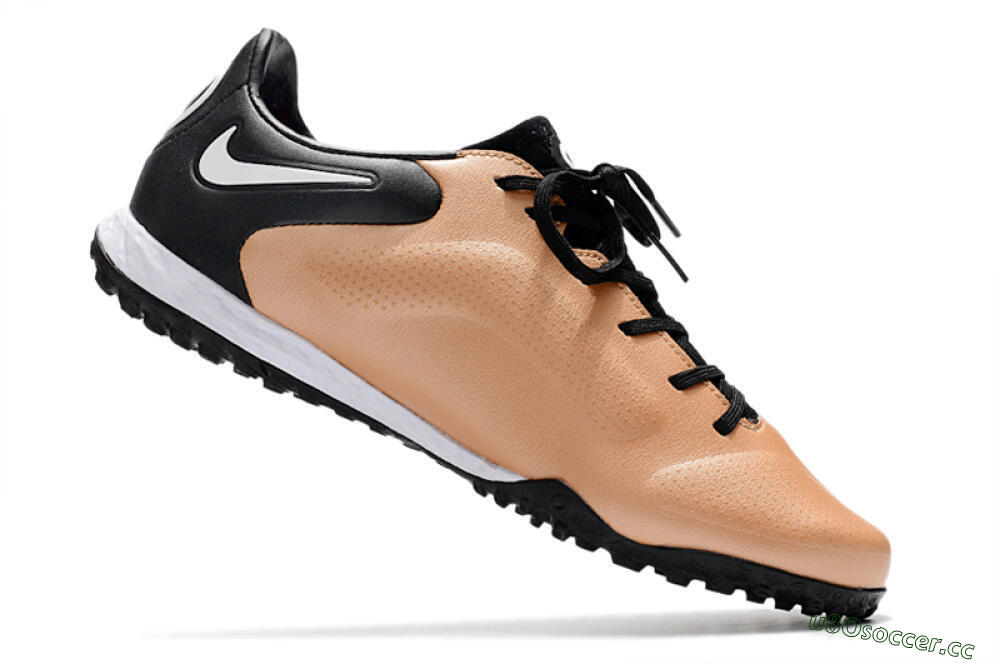 Men's Nike React Tiempo Legend 9 Pro TF Artificial Turf Low-Tops Football Shoes - Gold/White/Black 4