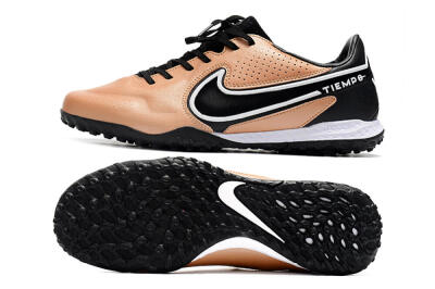 Men's Nike React Tiempo Legend 9 Pro TF Artificial Turf Low-Tops Football Shoes - Gold/White/Black