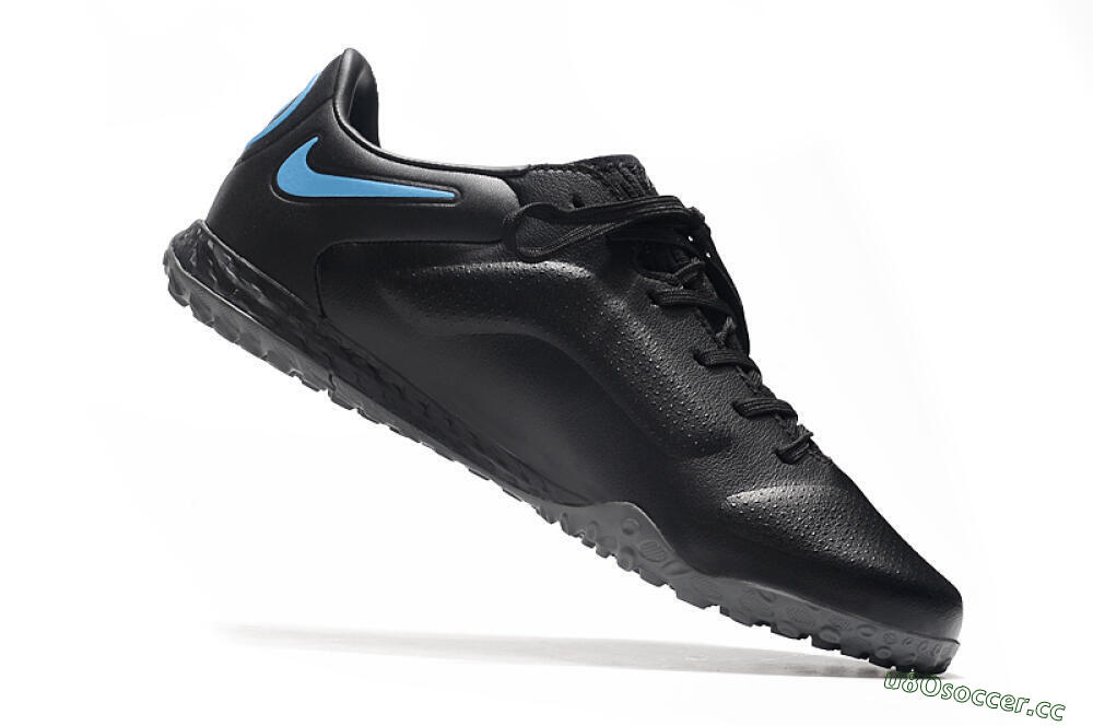 Men's Nike React Tiempo Legend 9 Pro TF Artificial Turf Low-Tops Football Shoes - Black/Gold/Blue 4
