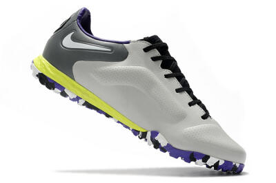 Men's Nike React Tiempo Legend 9 Pro TF Artificial Turf Low-Tops Football Shoes - Grey/White/Black/Yellow
