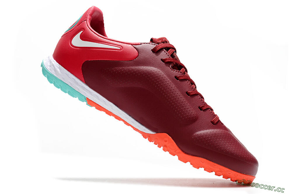 Men's Nike React Tiempo Legend 9 Pro TF Artificial Turf Low-Tops Football Shoes - Red/White/Jade 4